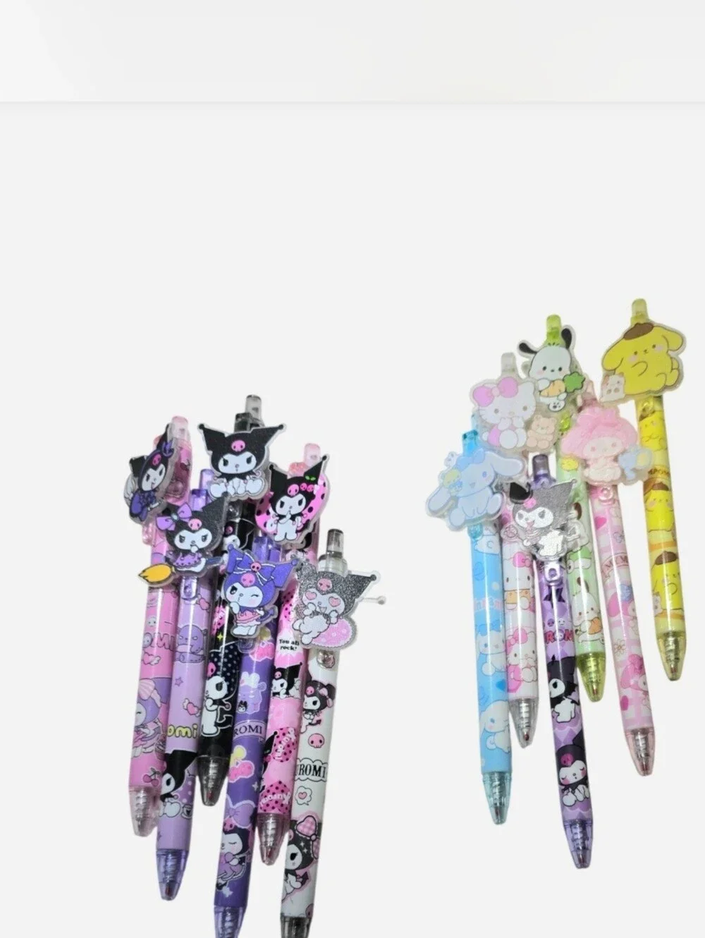 Sanrio Kuromi Plus Hello Kitty & Friends Kawaii Retractable Gel Pen Bundle of 12